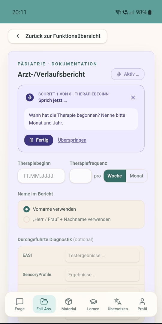 ErgoFlow Spracheingabe